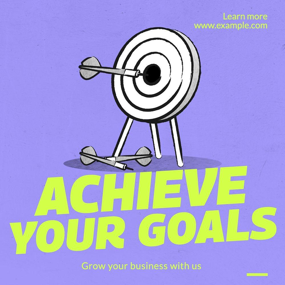 Achieve business goals Instagram post template, editable text