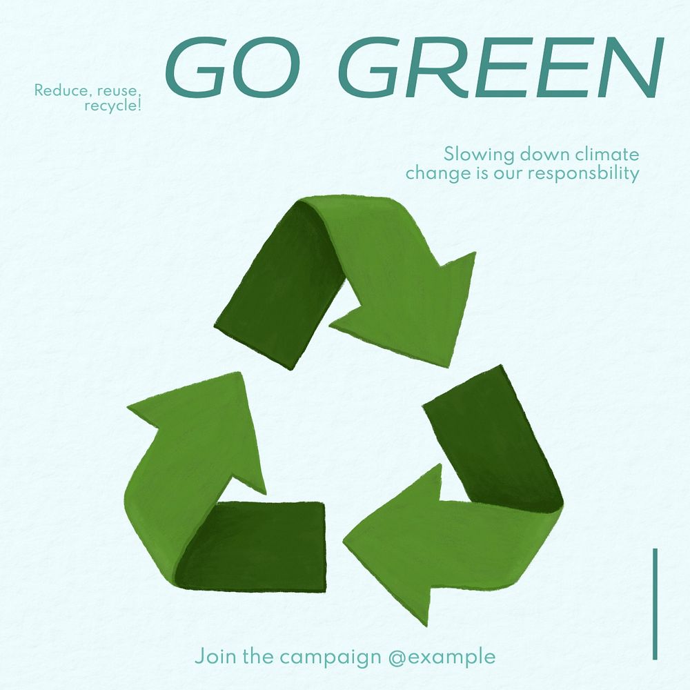 Go green Facebook post template, editable design