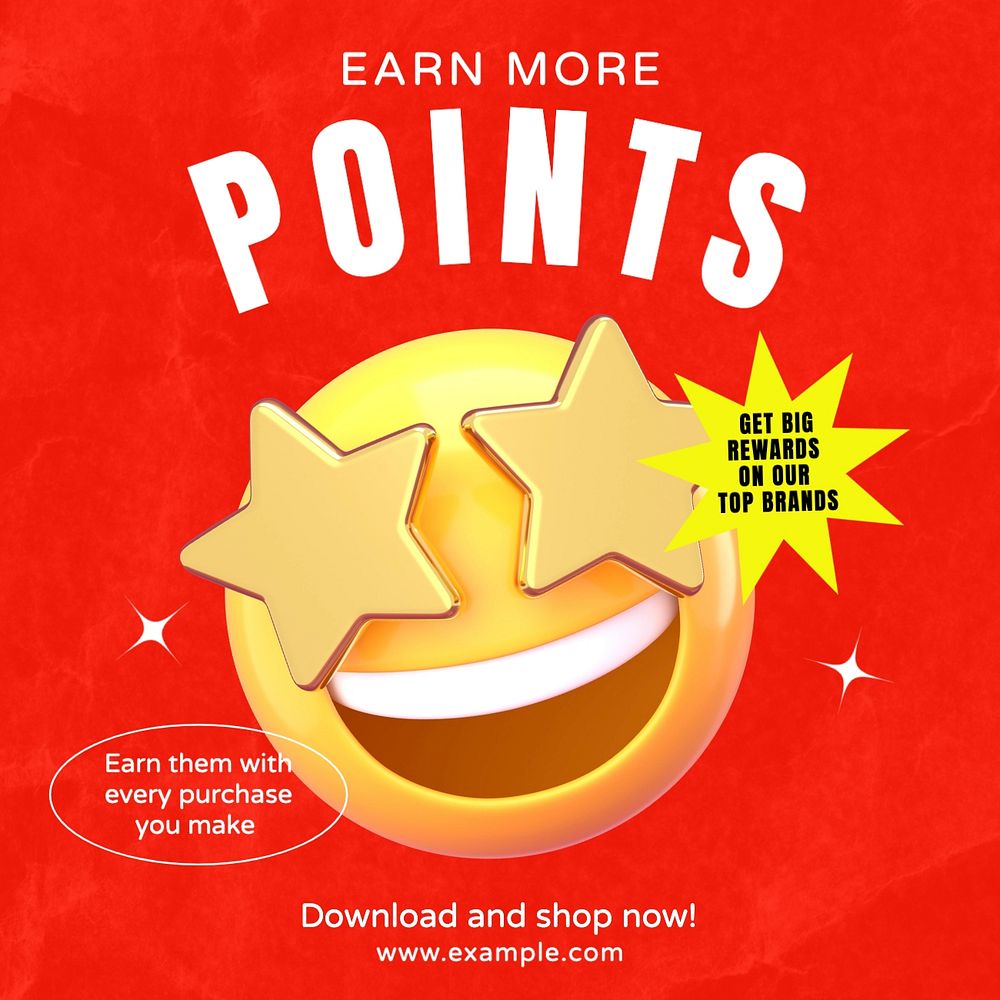 Credit cards points Instagram post template, editable text