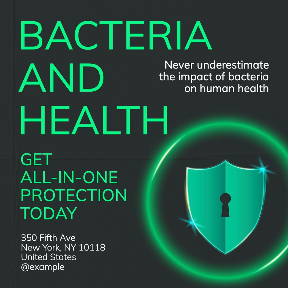 Bacteria and health Instagram post template