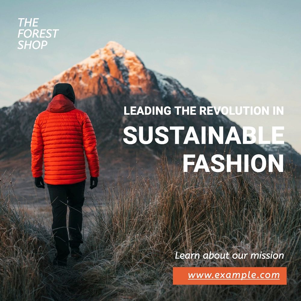 Sustainable fashion Facebook post template, editable design