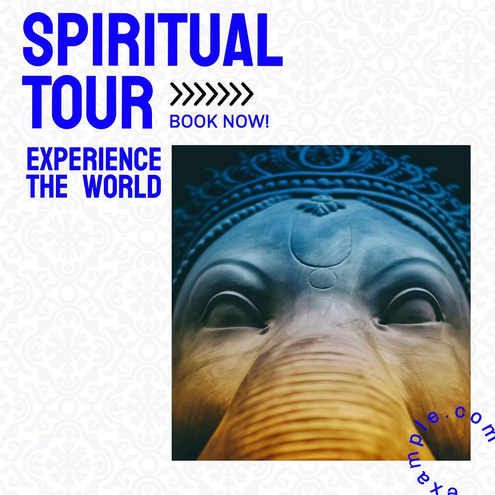 Spiritual tour Facebook post template, editable social media ad