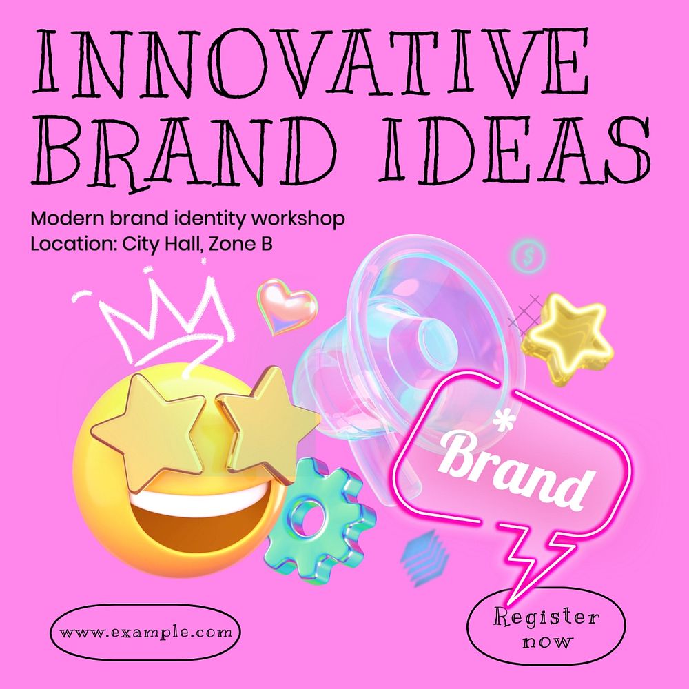 Innovative brand ideas Instagram post template, editable design