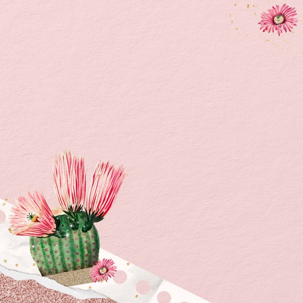 Beige cactus border background, editable design