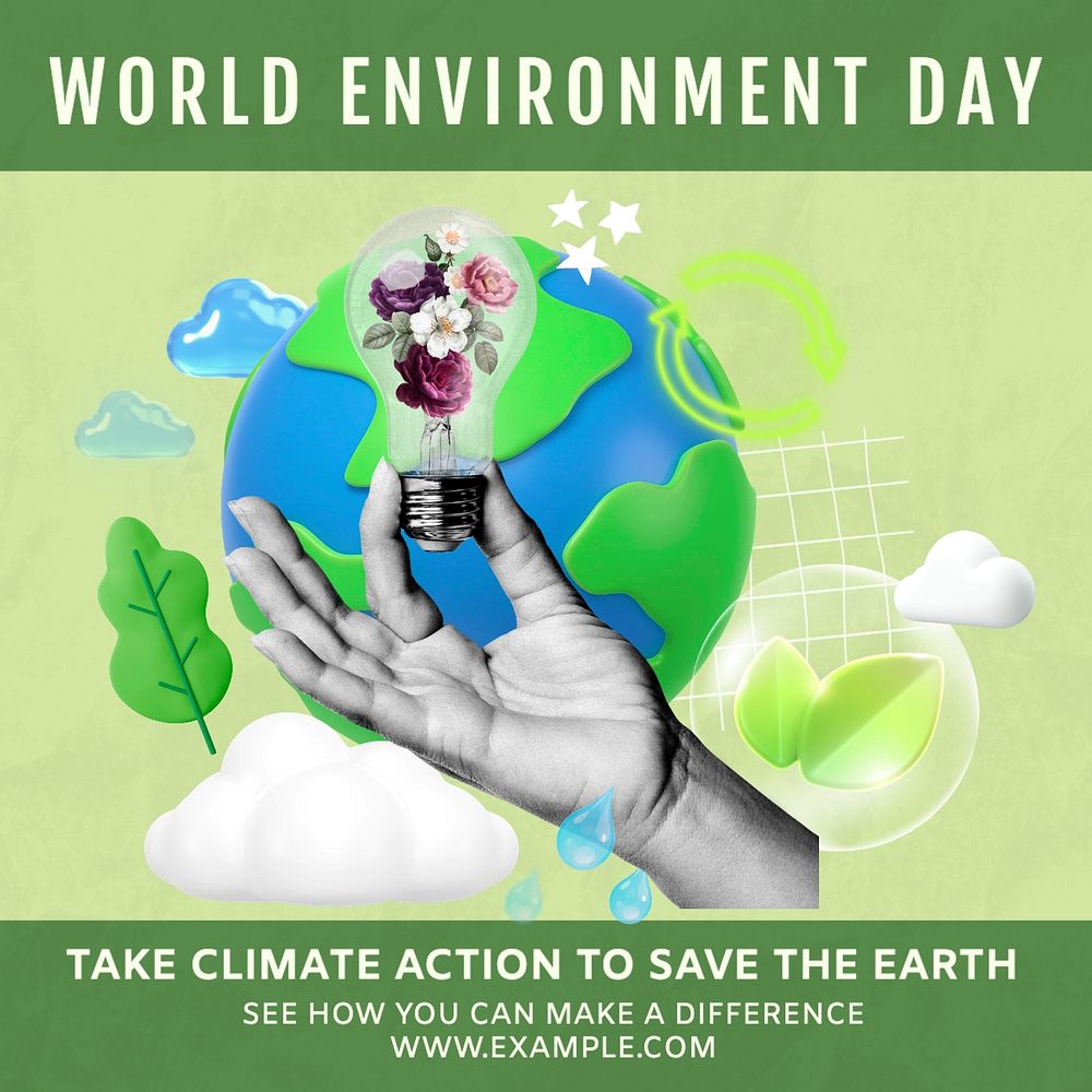 World environment day environment template, editable design