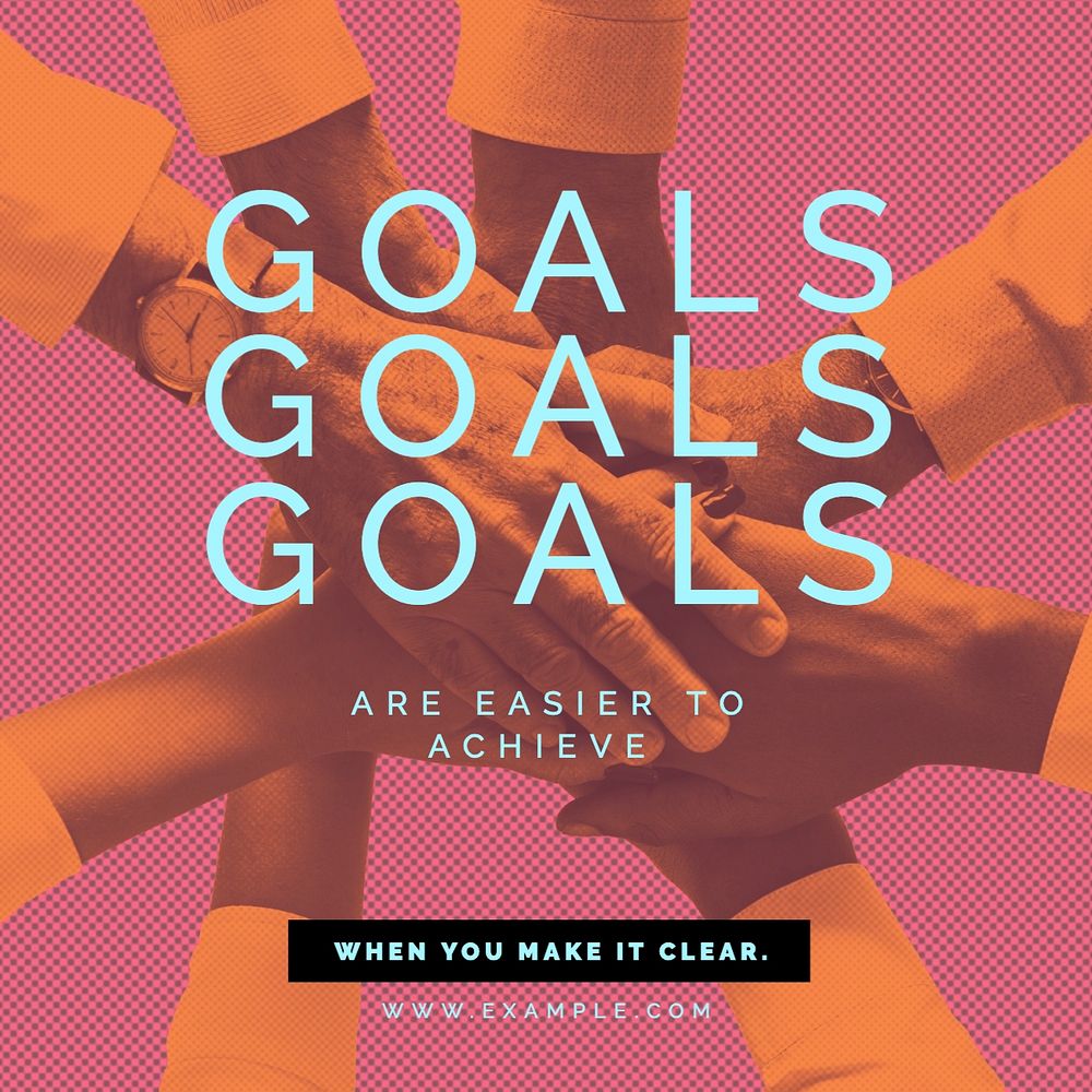 Goals Instagram post template, editable design