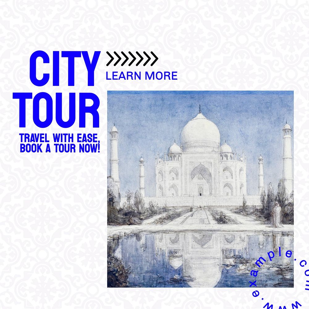 City tour Facebook post template, editable social media ad