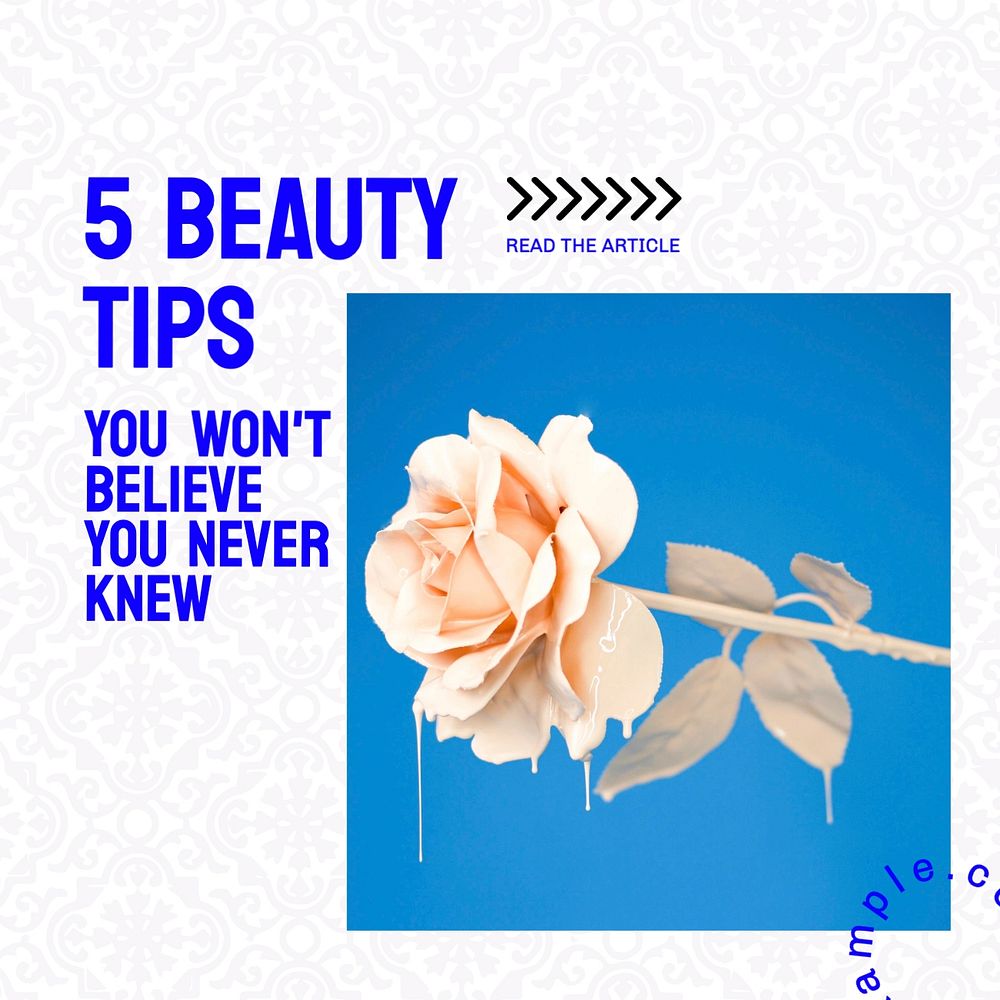 Beauty tips Facebook post template, editable social media ad