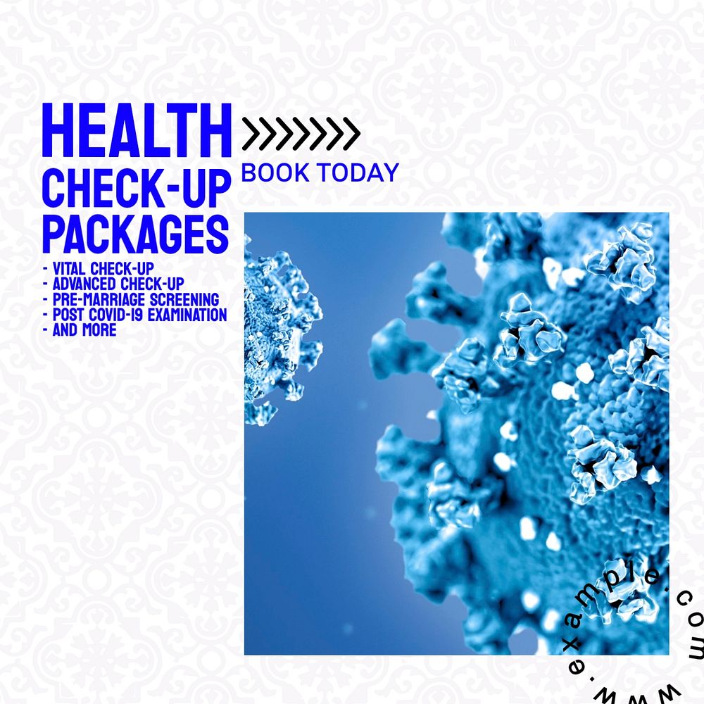 Health check-up packages Facebook post template, editable social media ad