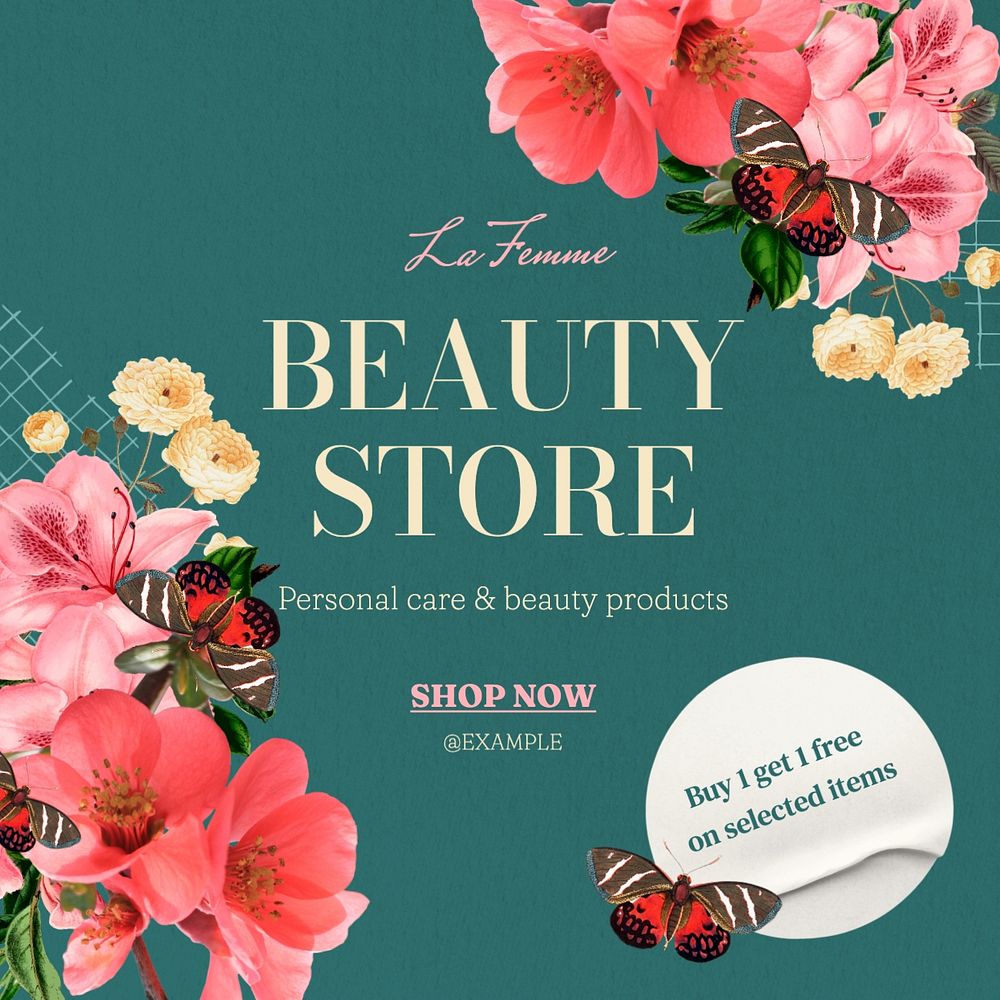 Beauty store Facebook post template, editable design