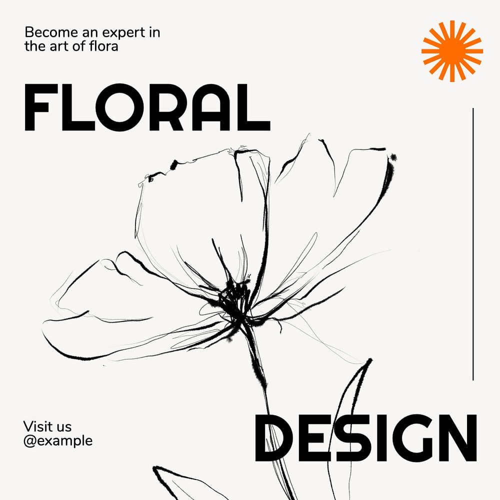 Floral design Instagram post template, editable social media design