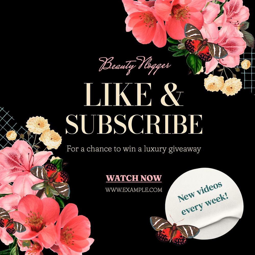 Like & subscribe Facebook post template, editable design