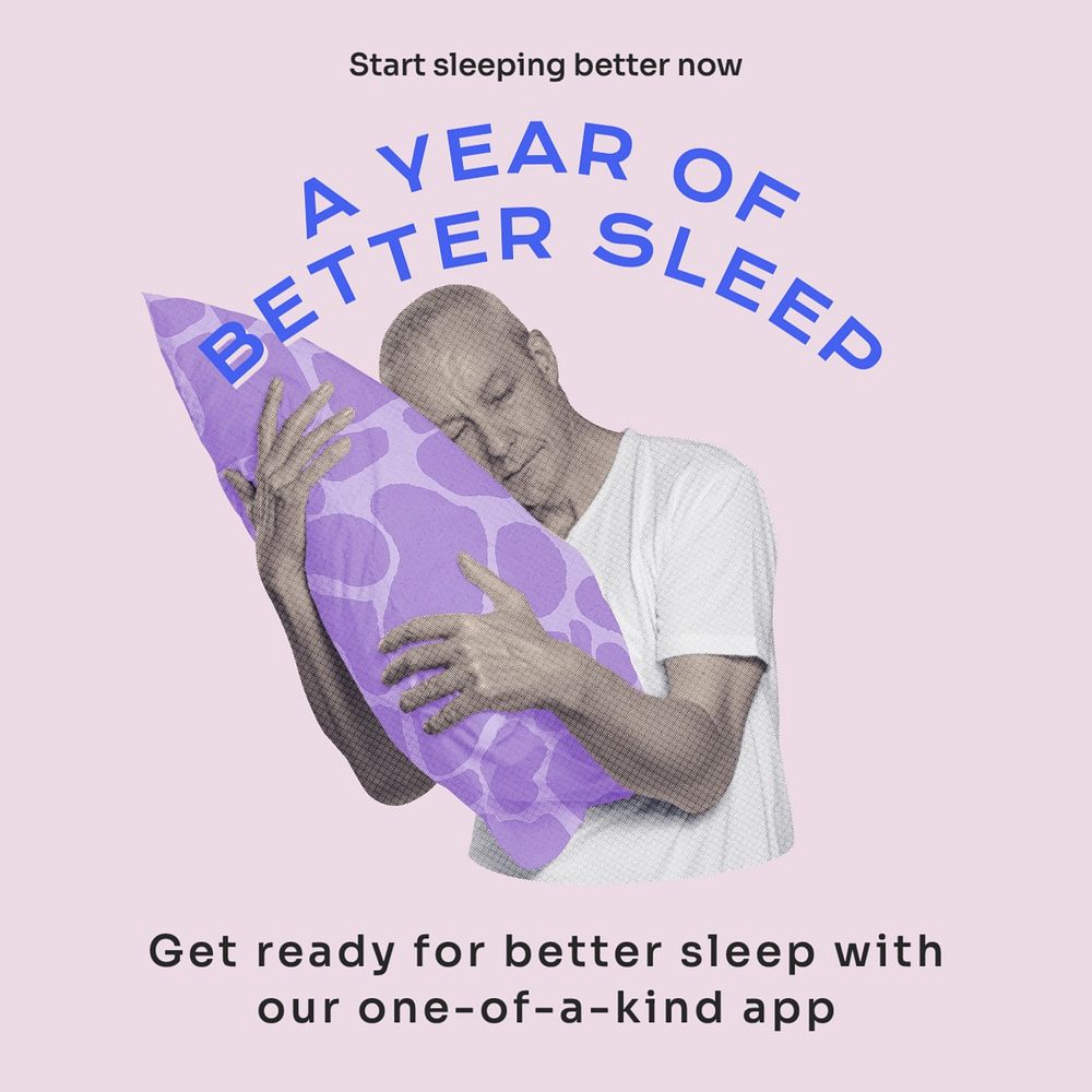 Sleep app Instagram post template, editable design