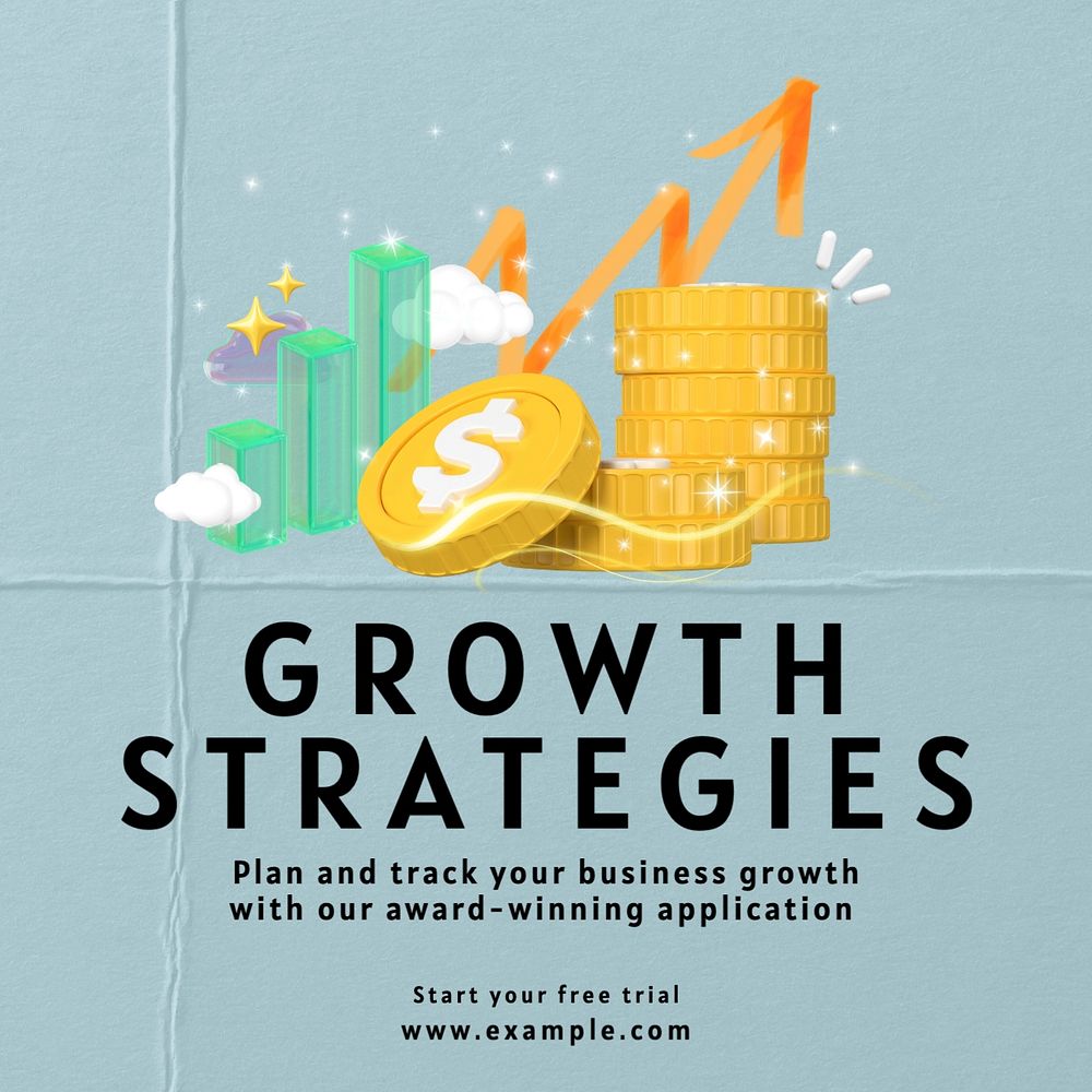 Business growth strategy Facebook post template, editable design