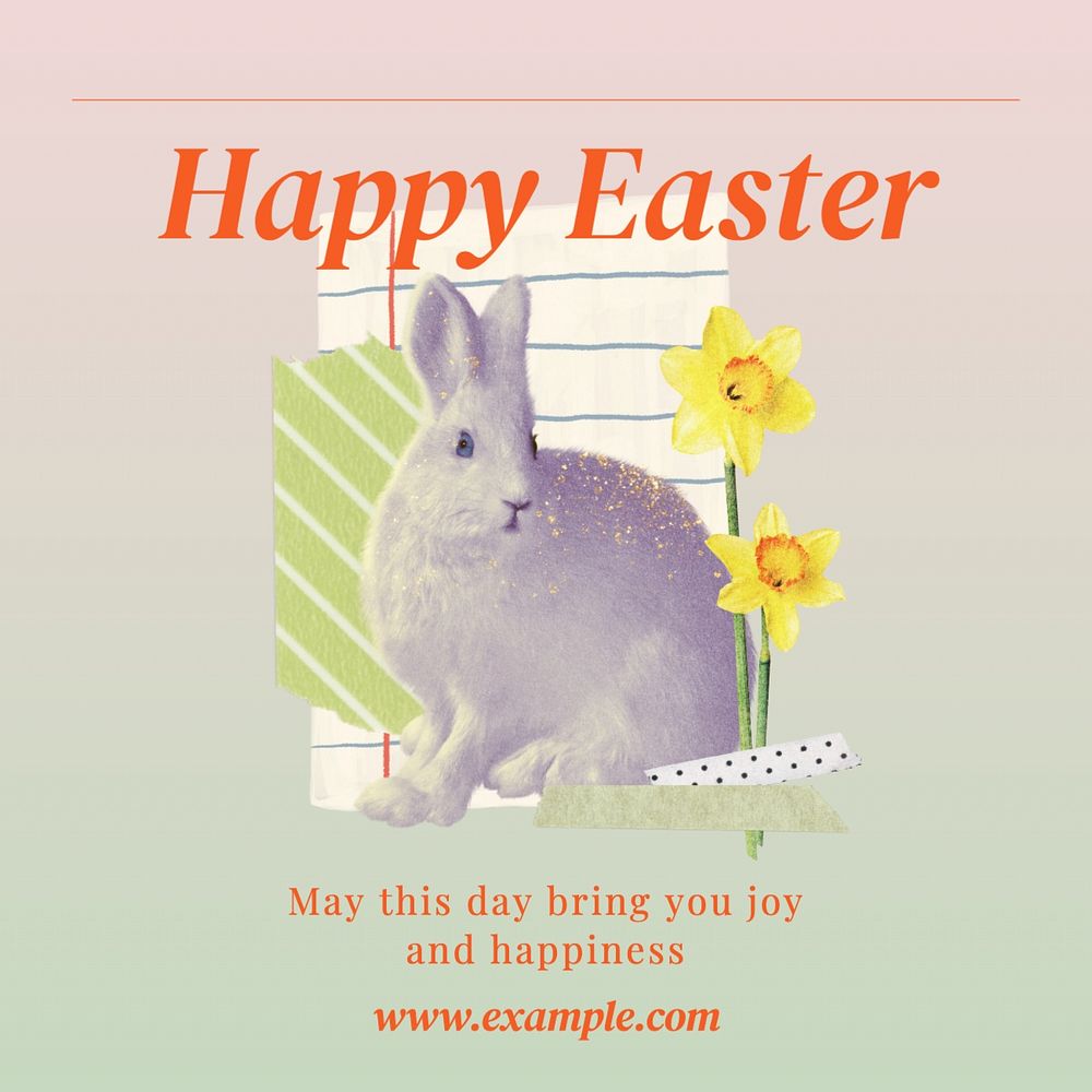 Happy easter Instagram post template, editable design