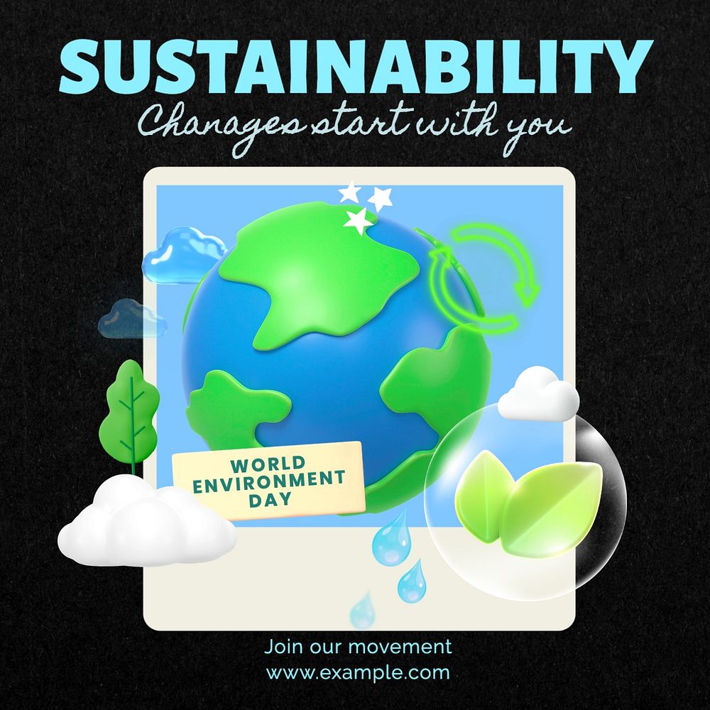 Sustainability environment template, editable design