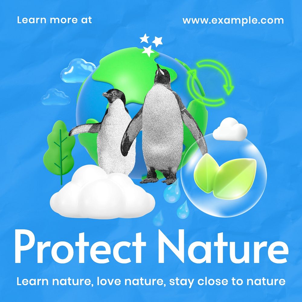 Protect nature environment template, editable design