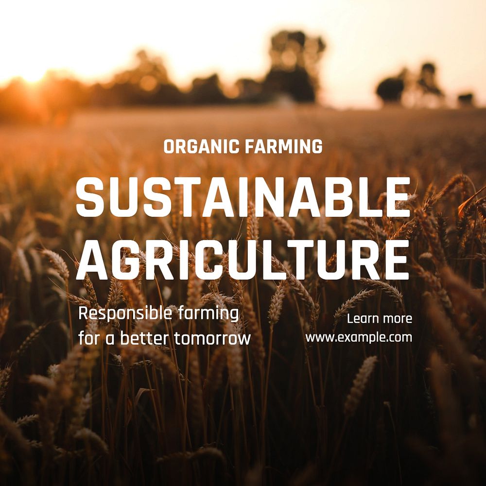 Sustainable agriculture Instagram post template, editable text