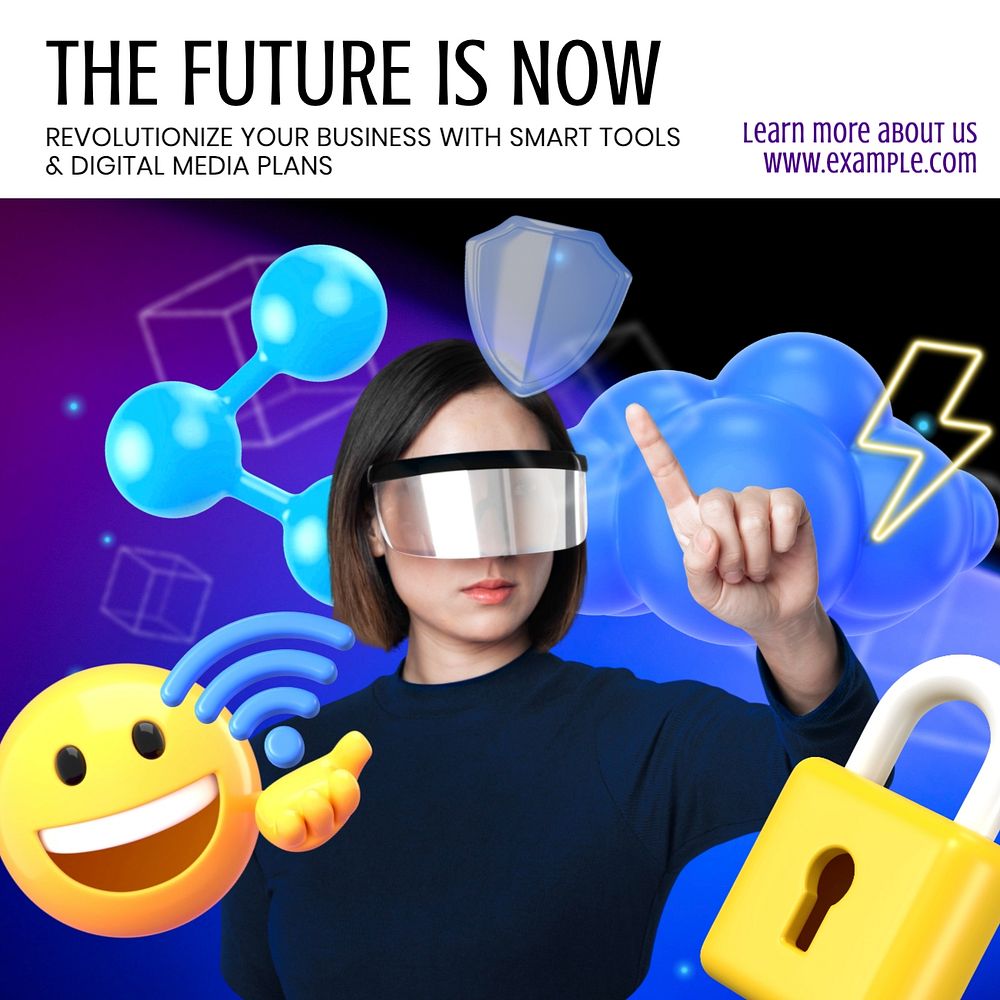 Future is now technology template, editable design