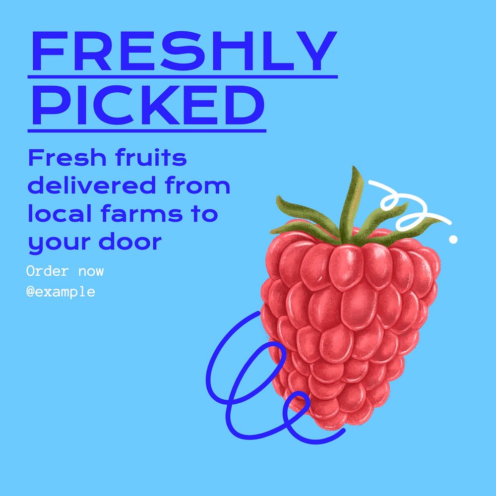 Fresh fruits Instagram post template, editable text