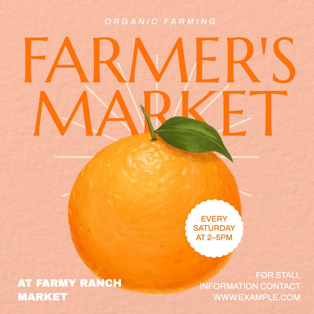 Farmer's market Instagram post template, editable text