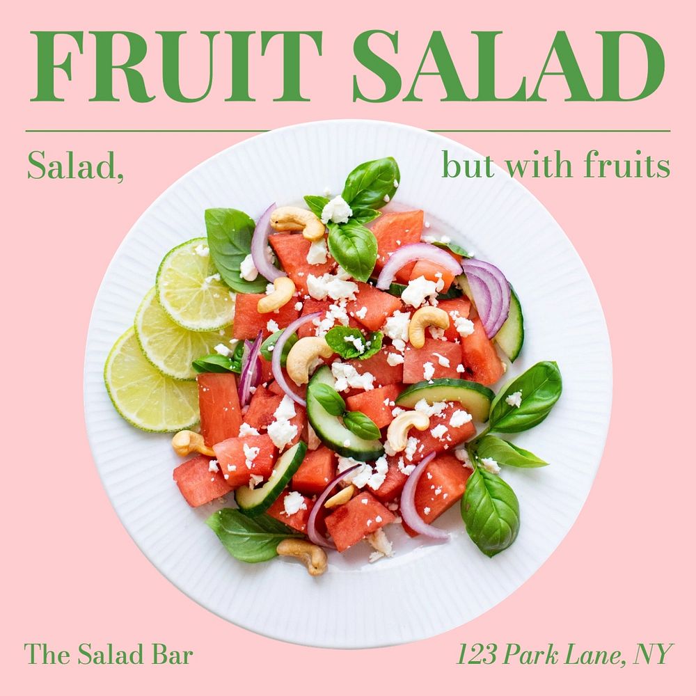 Fruit salad Instagram post template