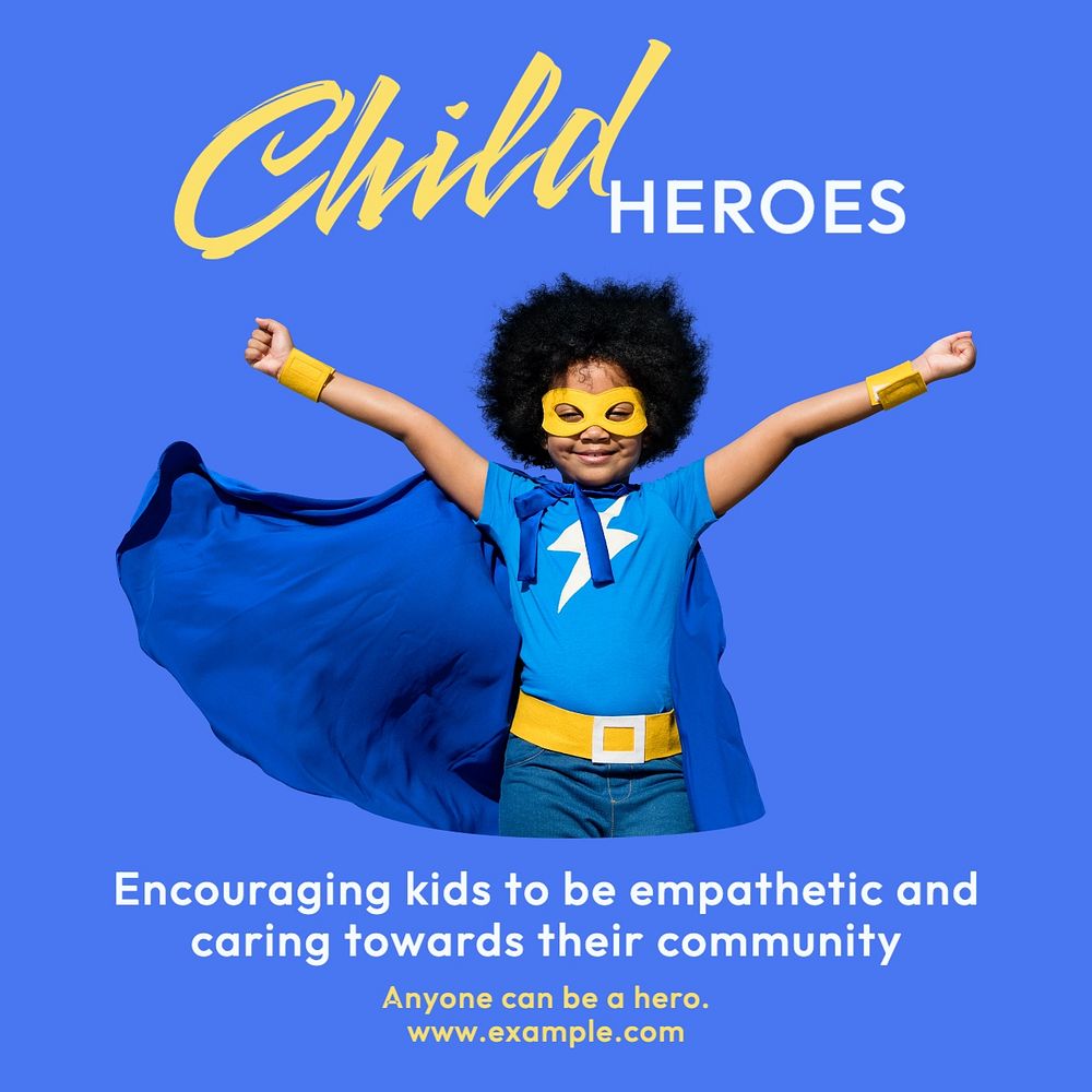 Child heroes Instagram post template