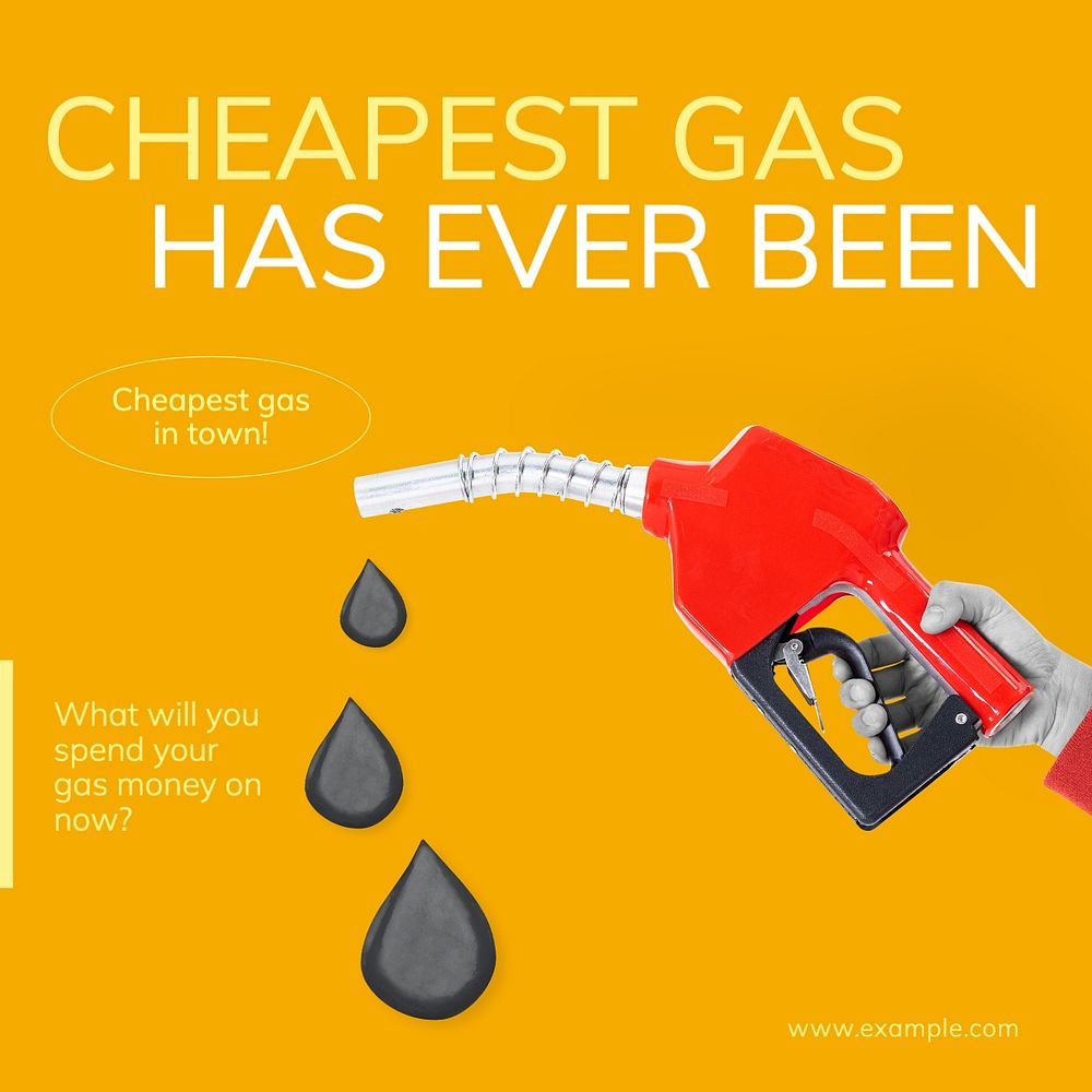 Gas station Facebook post template, editable design