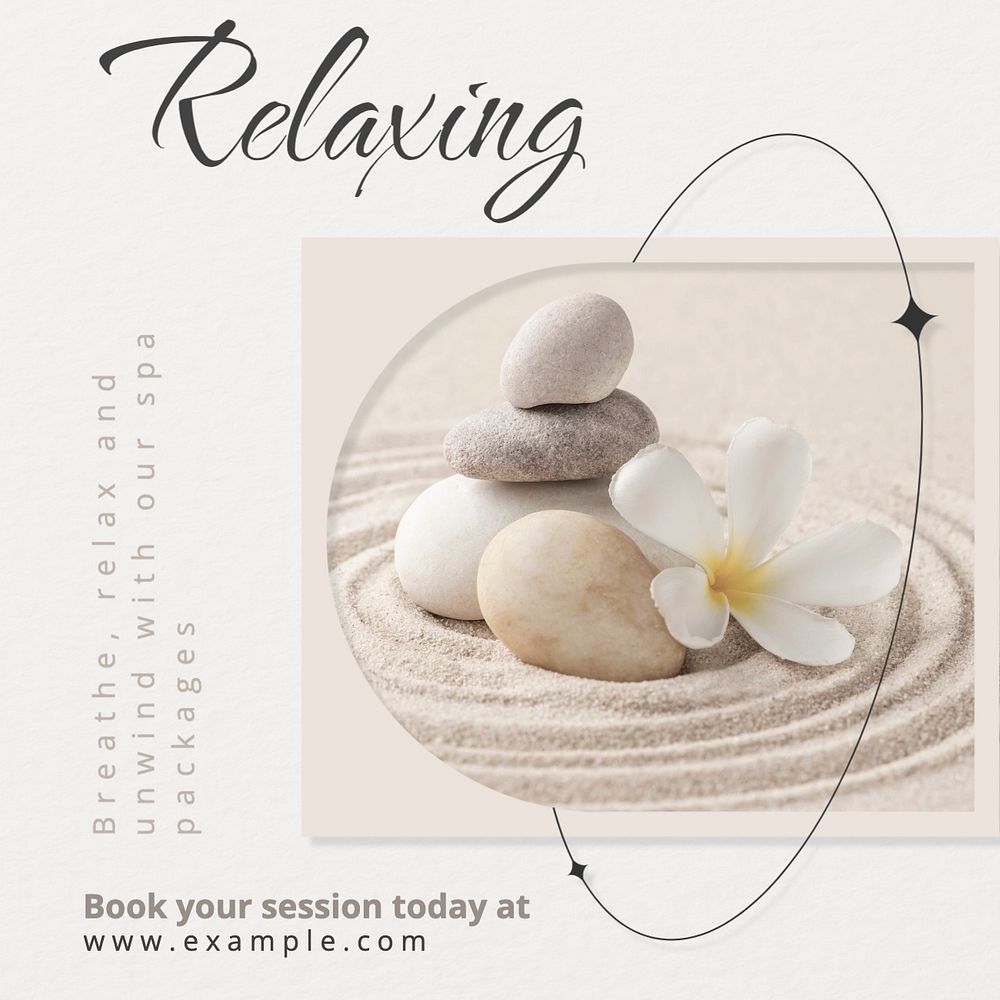 Relaxing spa Facebook post template, editable design