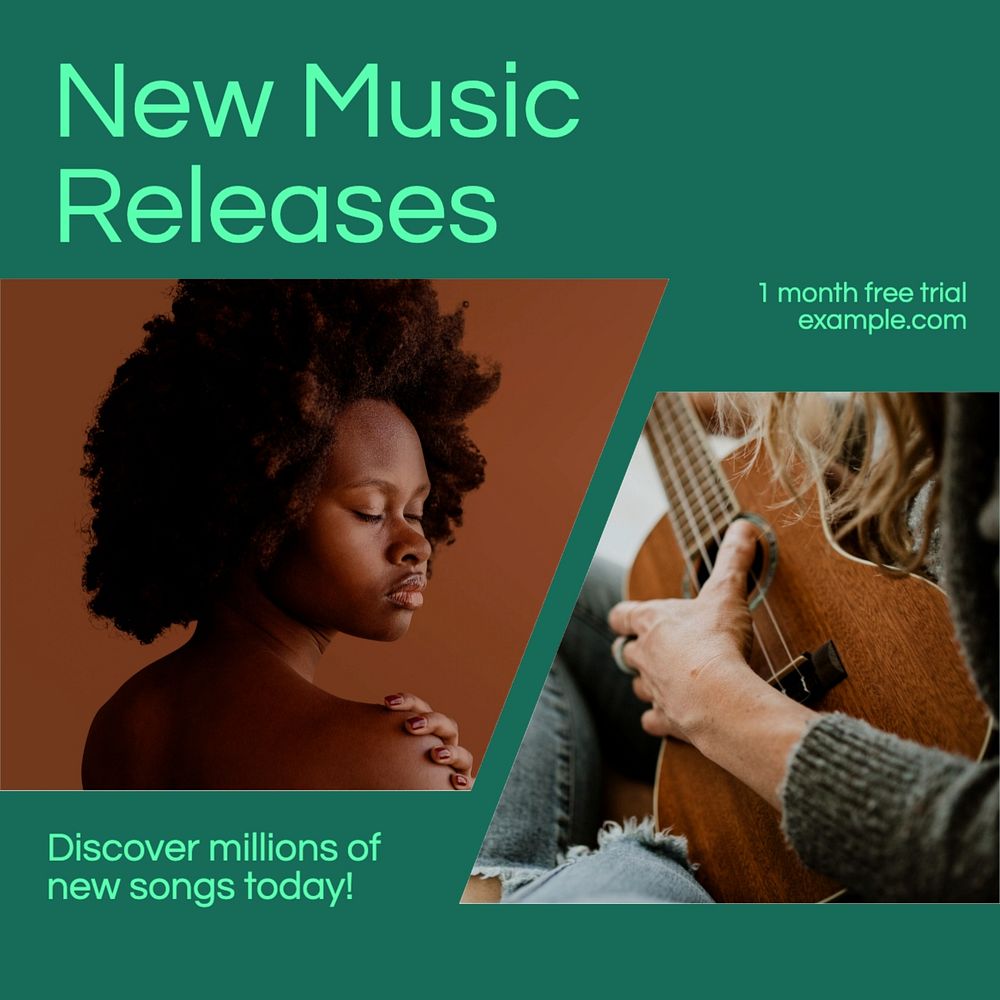 Music release Instagram post template, editable design