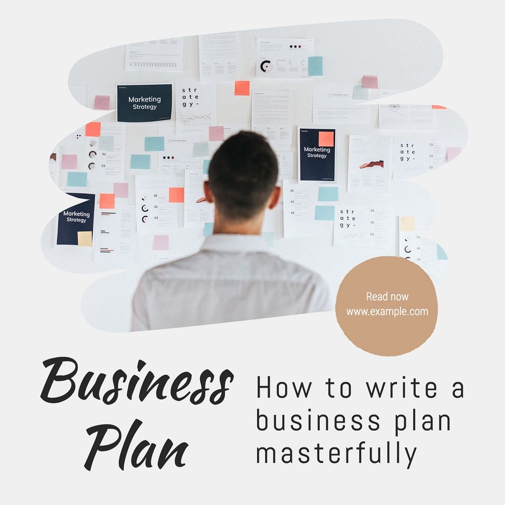 Business plan Facebook post template, editable design