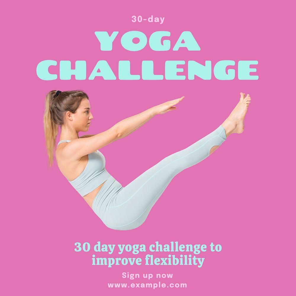 Yoga challenge Instagram post template