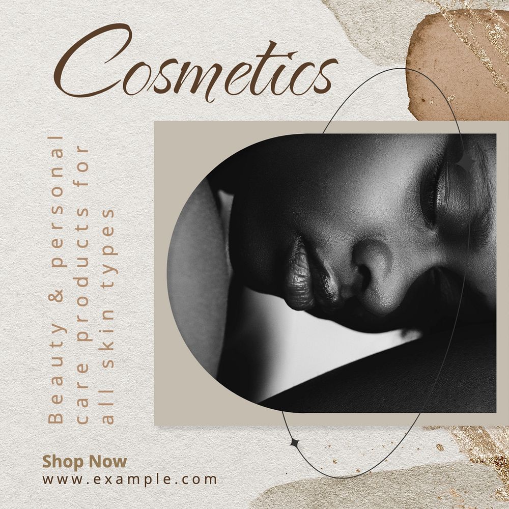 Cosmetics Facebook post template, editable design