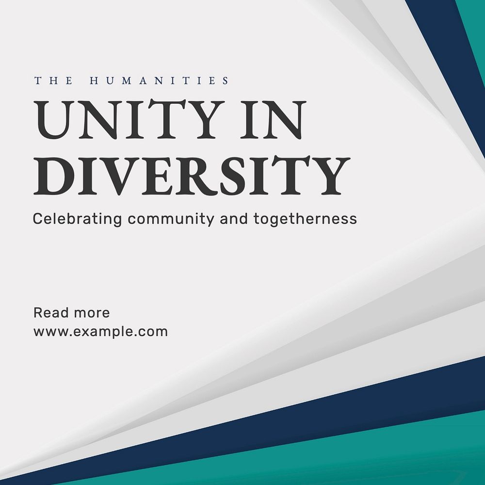 Unity in diversity Instagram post template, editable text