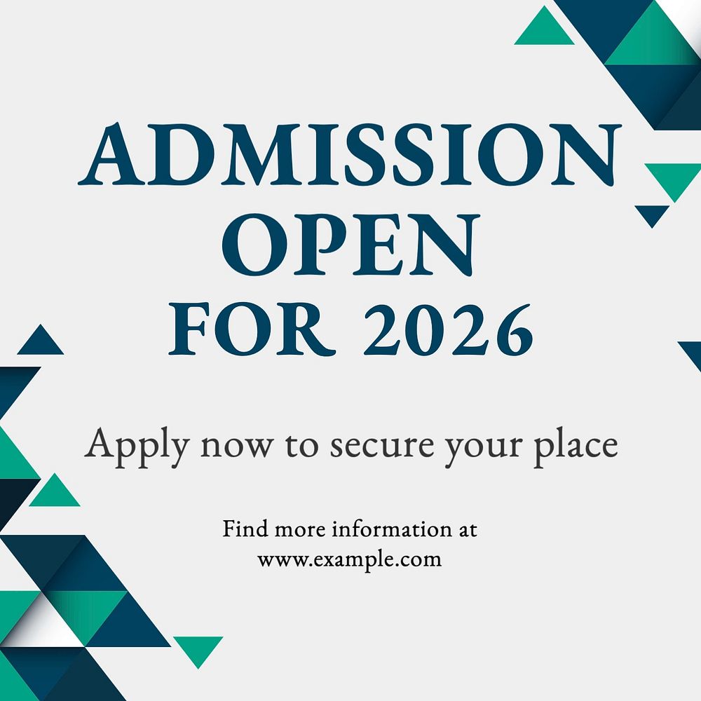 Admission open Instagram post template, editable text