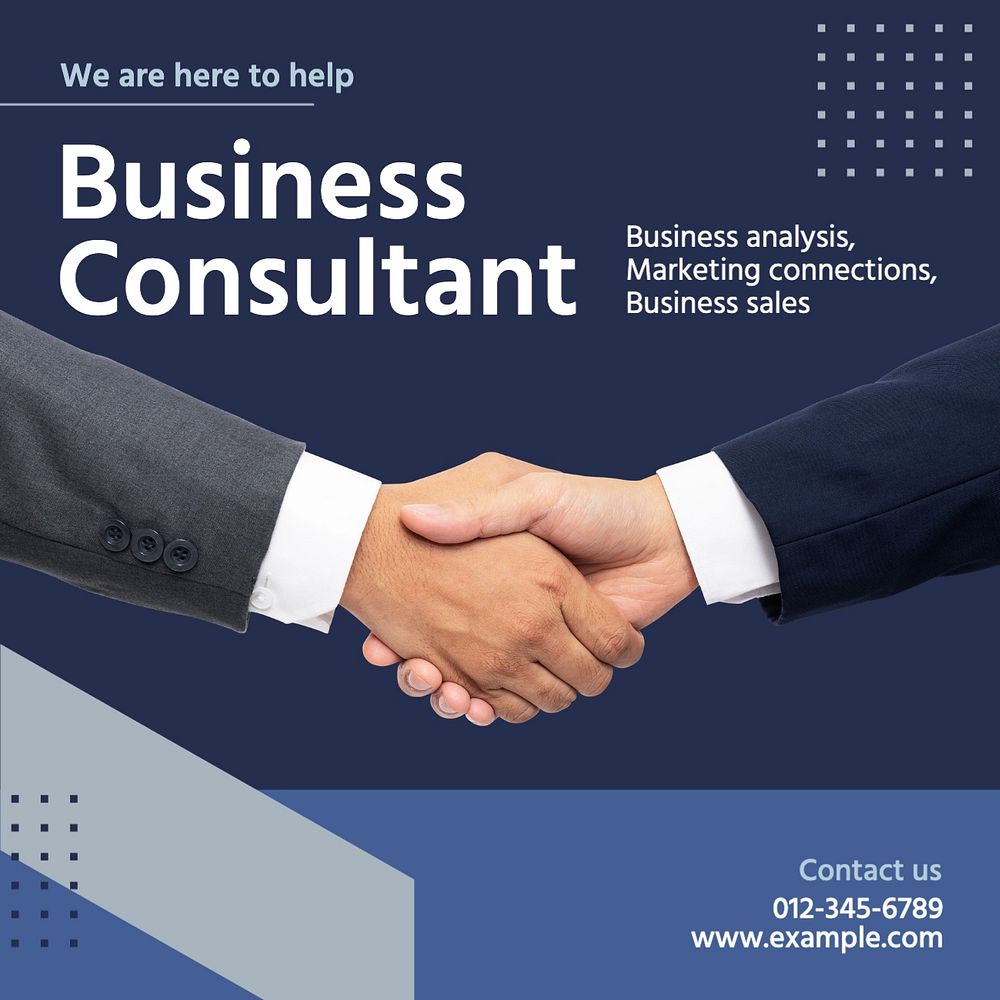 Business consultant Facebook post template, editable design