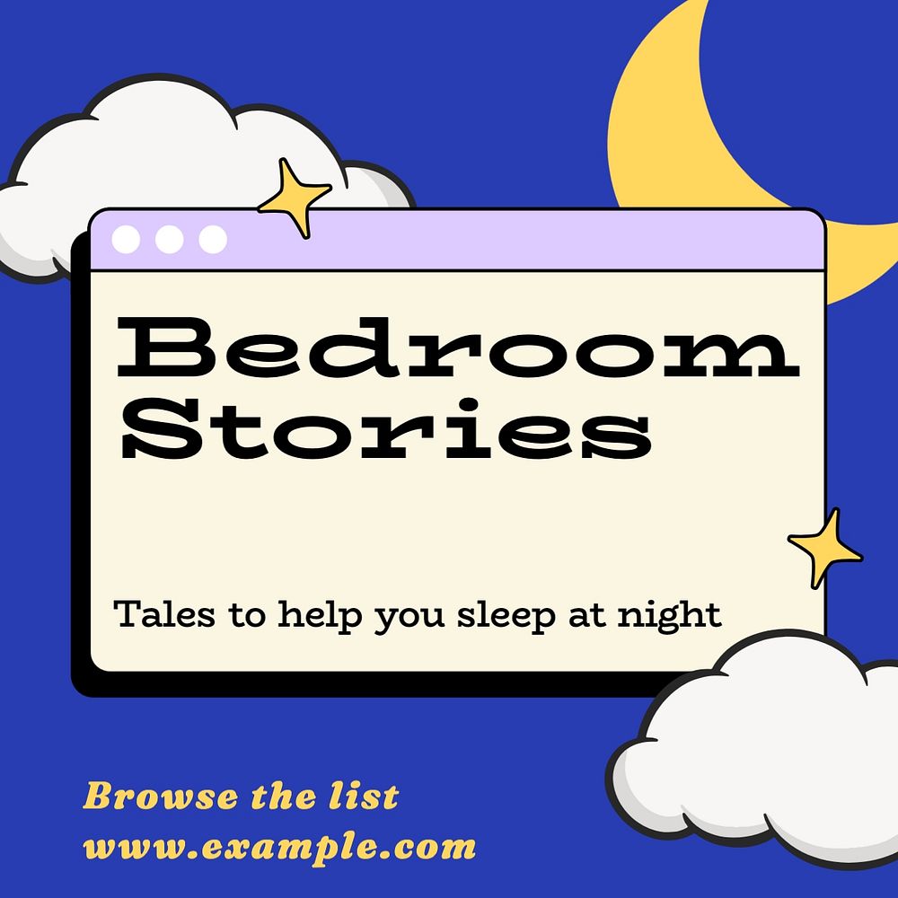 Bedroom stories Instagram post template