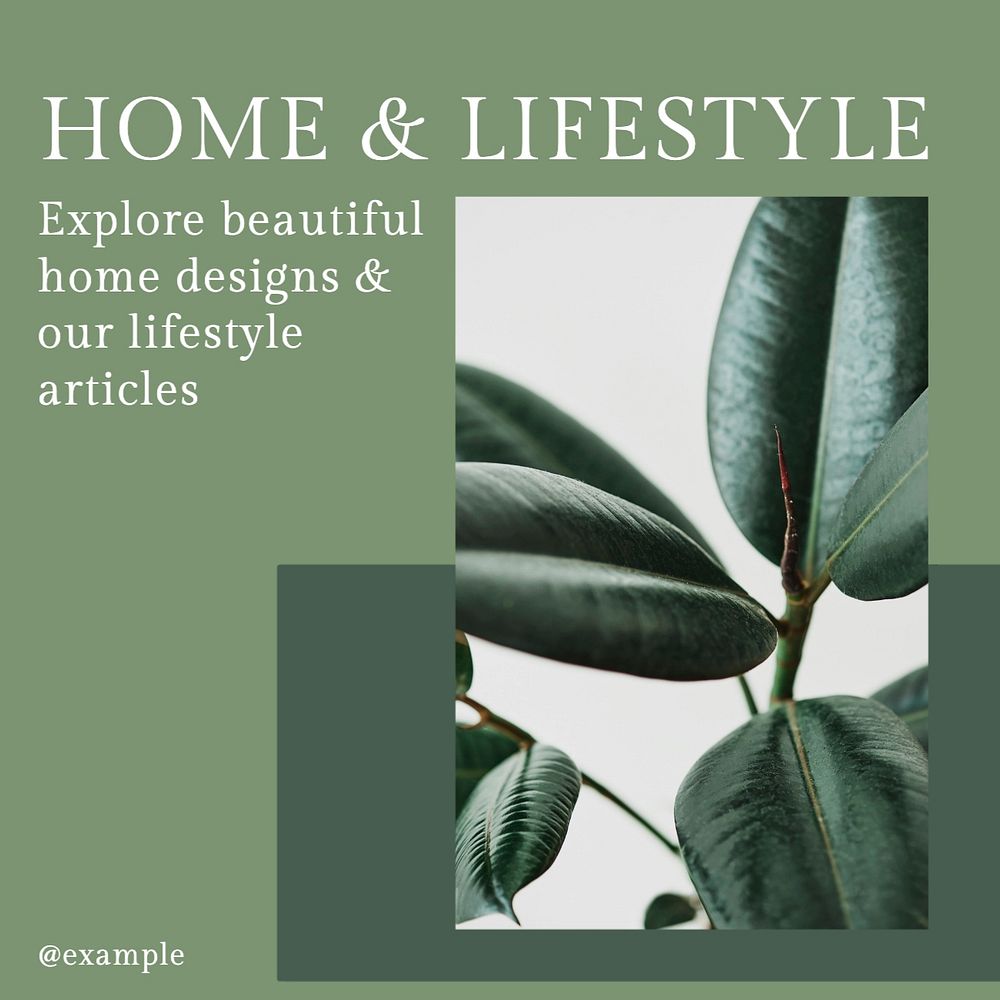 Home & lifestyle Instagram post template, editable text