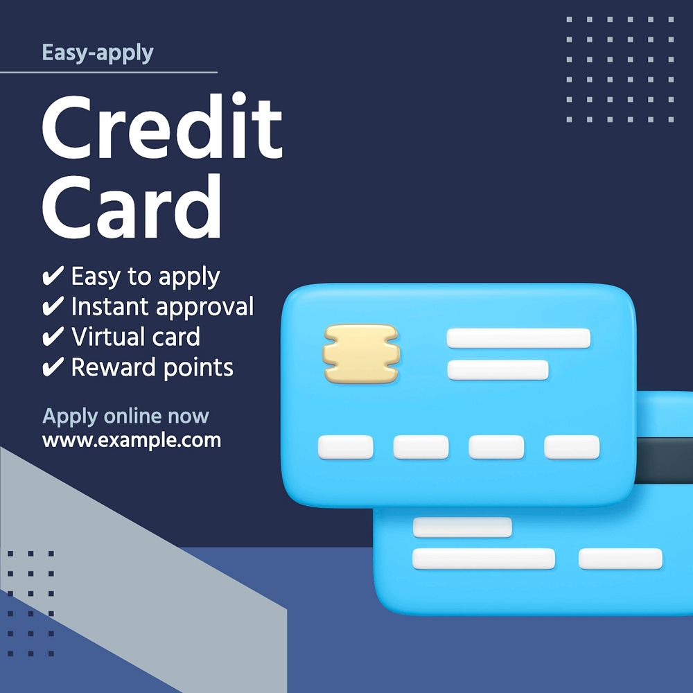 Credit card Facebook post template, editable design