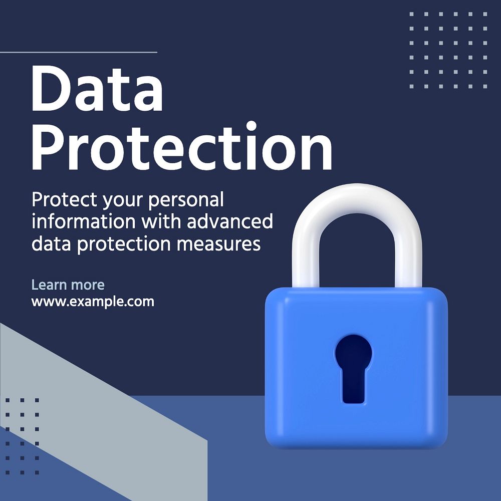 Data protection Facebook post template, editable design