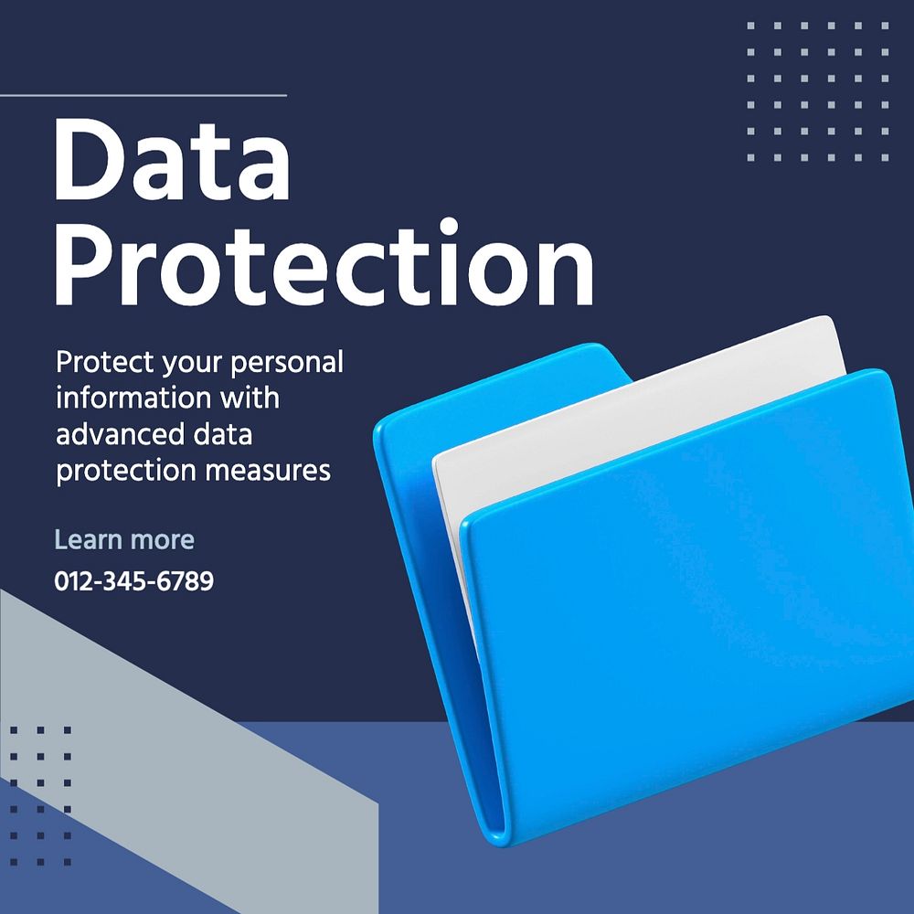 Data protection Instagram post template, editable text