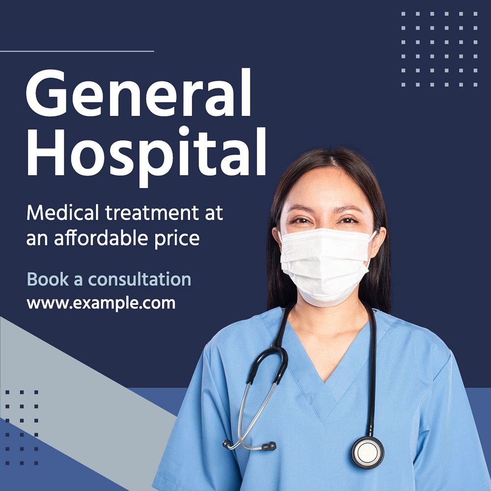 Medical consultion Instagram post template, editable text