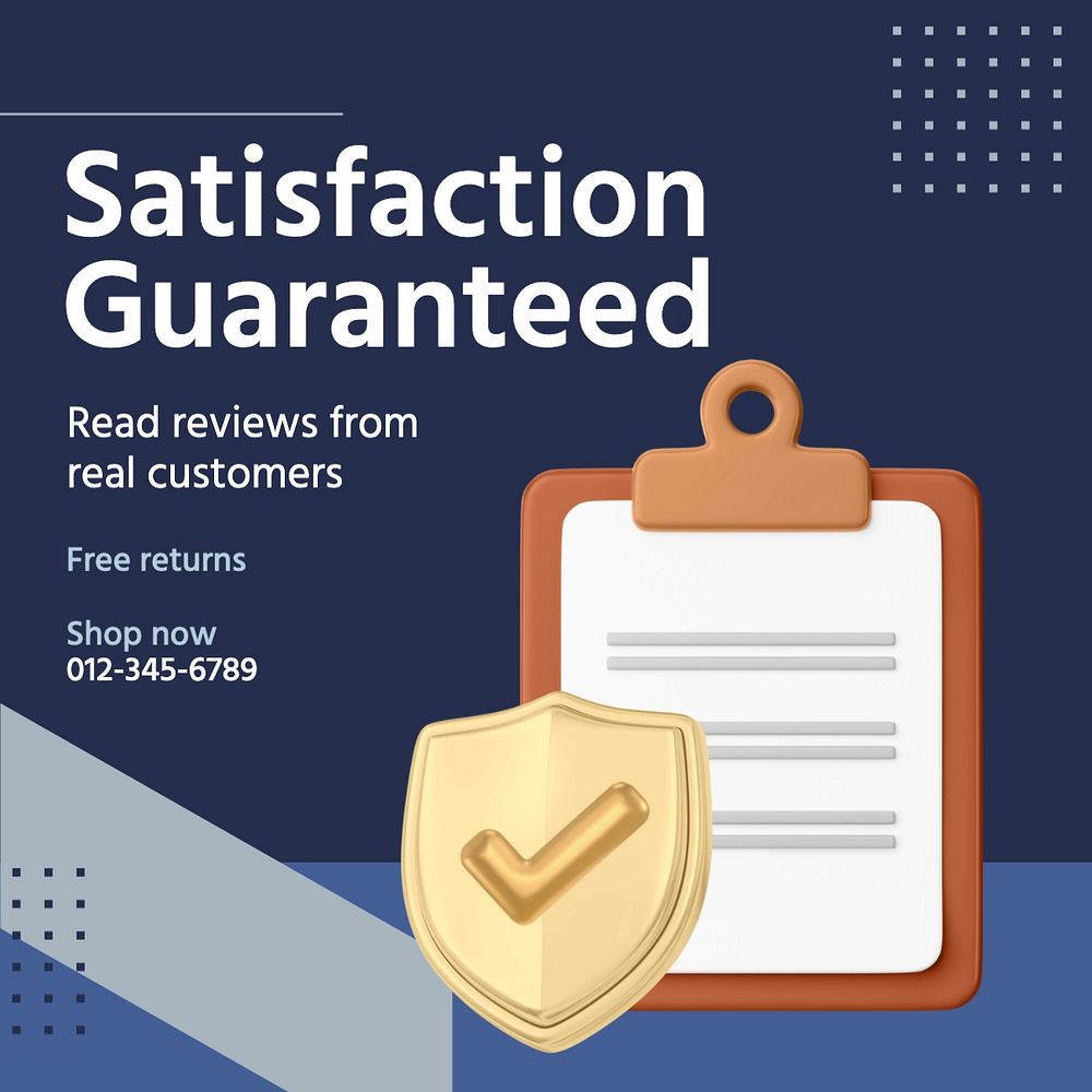 Customer satisfaction Instagram post template, editable text