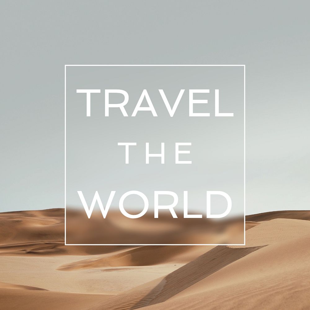 Travel the world Instagram post template, editable text