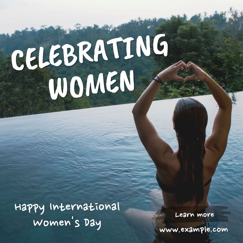 Celebrating women Instagram post template, editable text