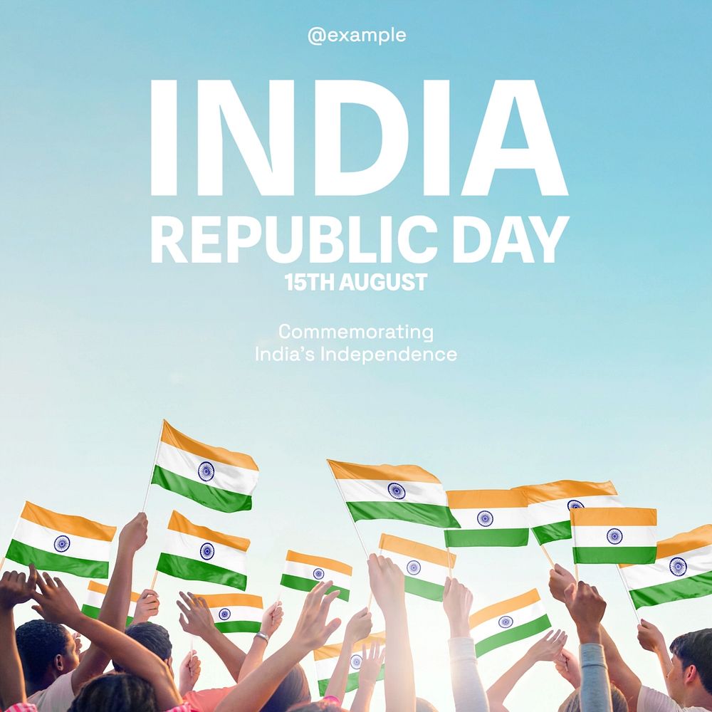 India independence day Instagram post template, editable design