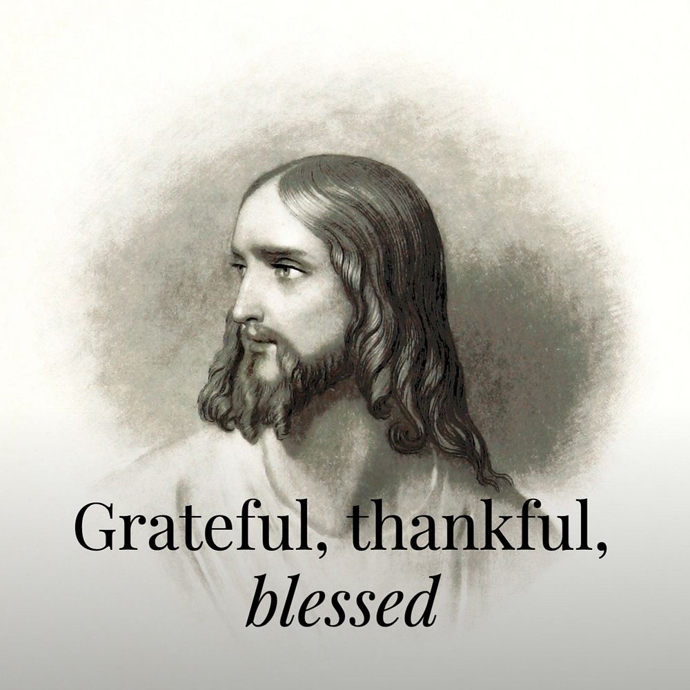 Grateful, thankful, blessed Instagram post template, editable text