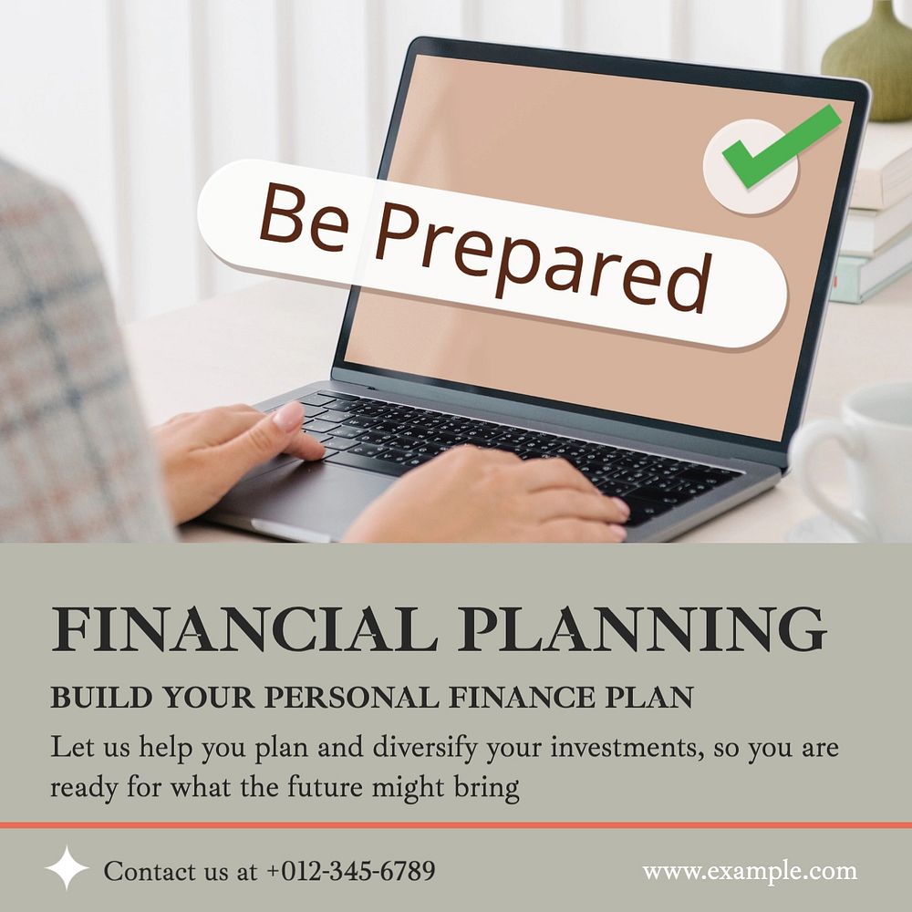 Financial planning Instagram post template, editable text