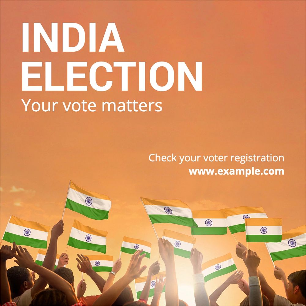 India election Instagram post template, editable design