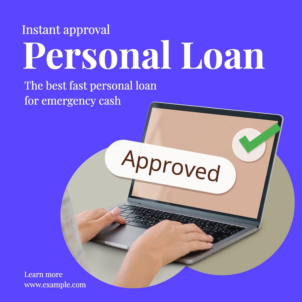 Personal loan Instagram post template, editable text